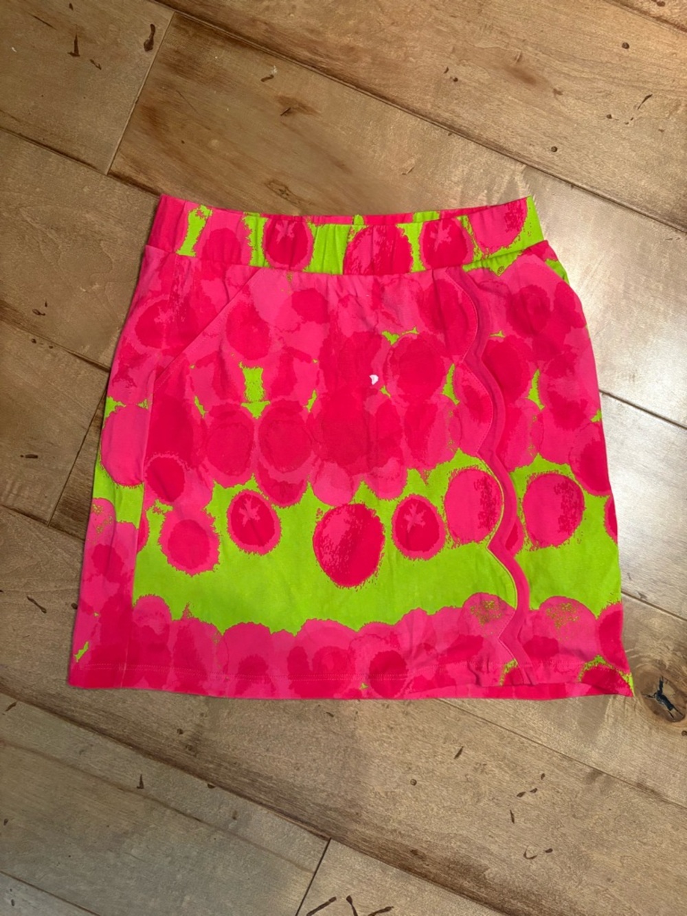 Bright Pink & Lime Print A-Line Skirt